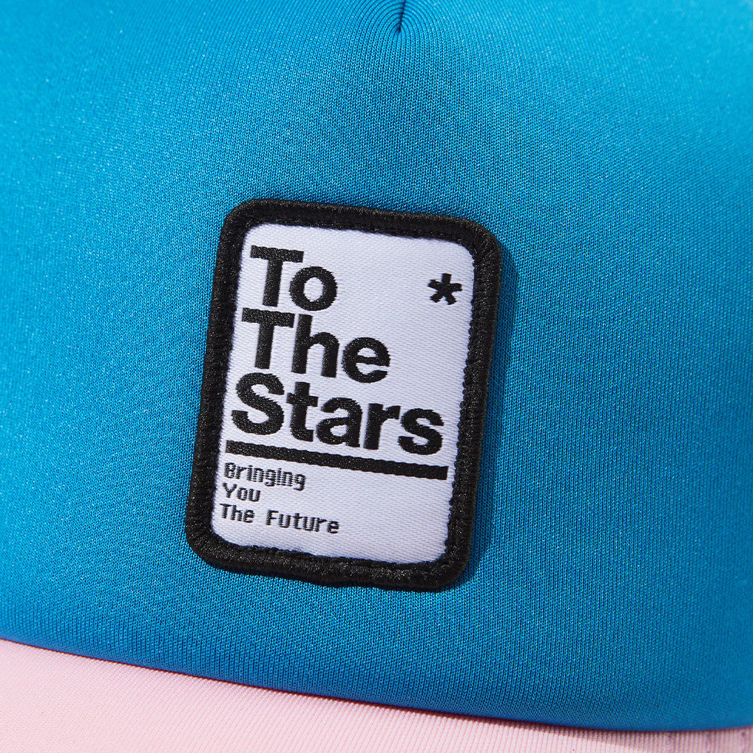Street Sign Foam Trucker Hat Blue/Pink - Image 5